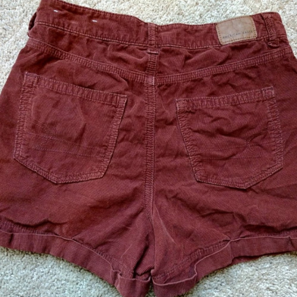 American Eagle Outfitters High Waist Shorts - Burgundy - Picture 2 of 2